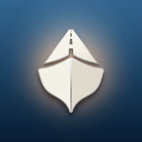 KeelRoad app icon: a ship's bow heading up a road